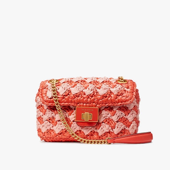 Kate Spade Evelyn Striped Crochet Raffia Shoulder Bag/Crossbody - Picture 14 of 16
